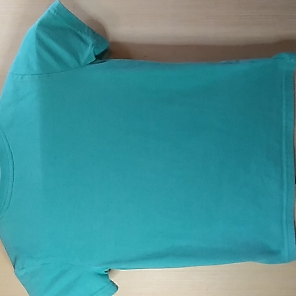 Cat & Jack Boys 6/7 small shirt Teal & Pink w Dinosaur 60% cotton 40% polyester - Picture 3 of 5